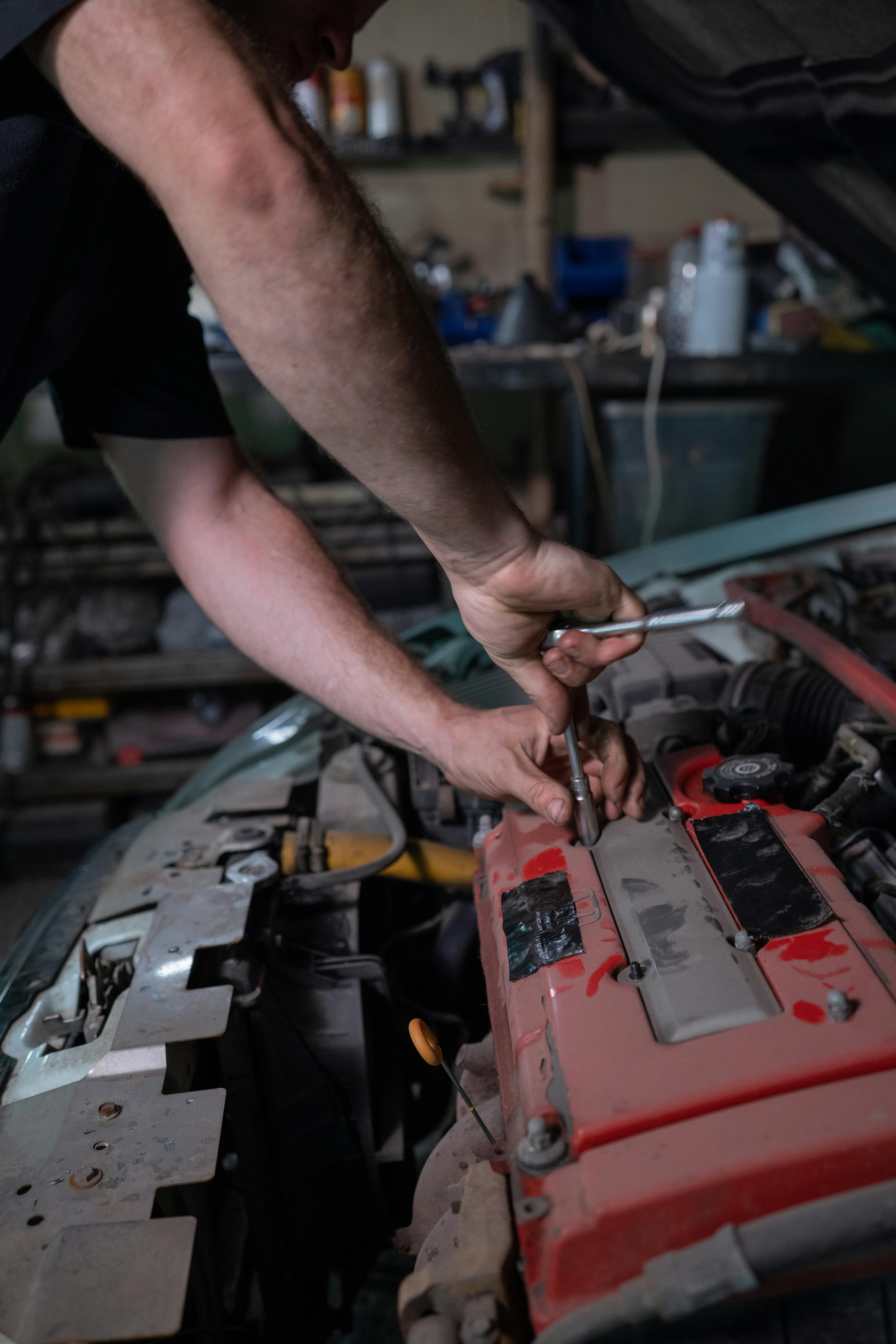 Engine bay service — fluid level inspection